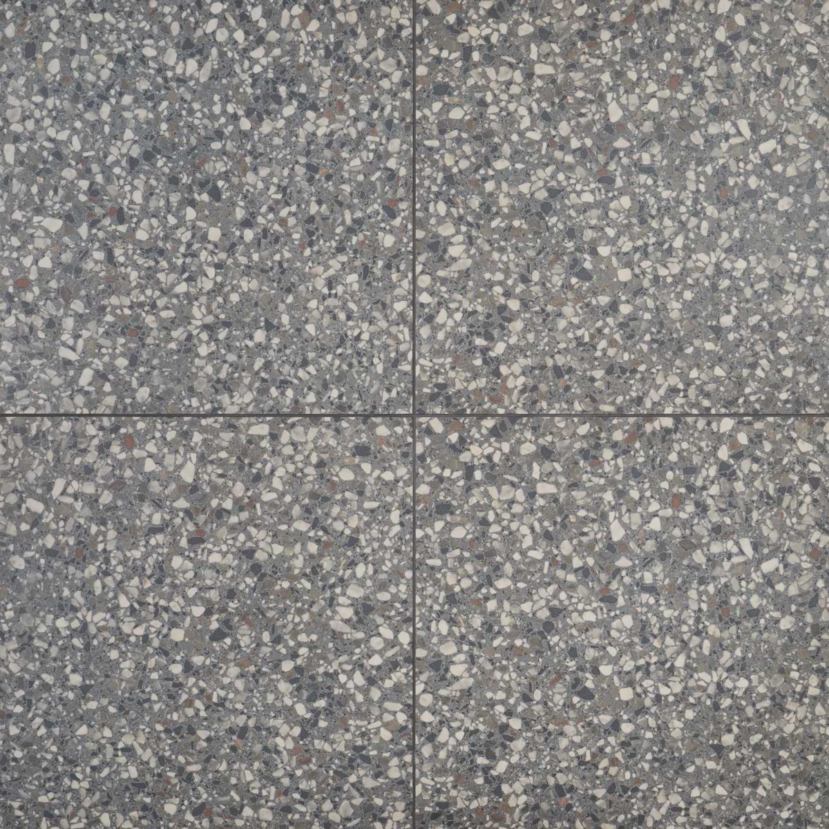 Kado Flakes Charcoal Gray 24x24 Terrazzo Look Matte Porcelain Tile
