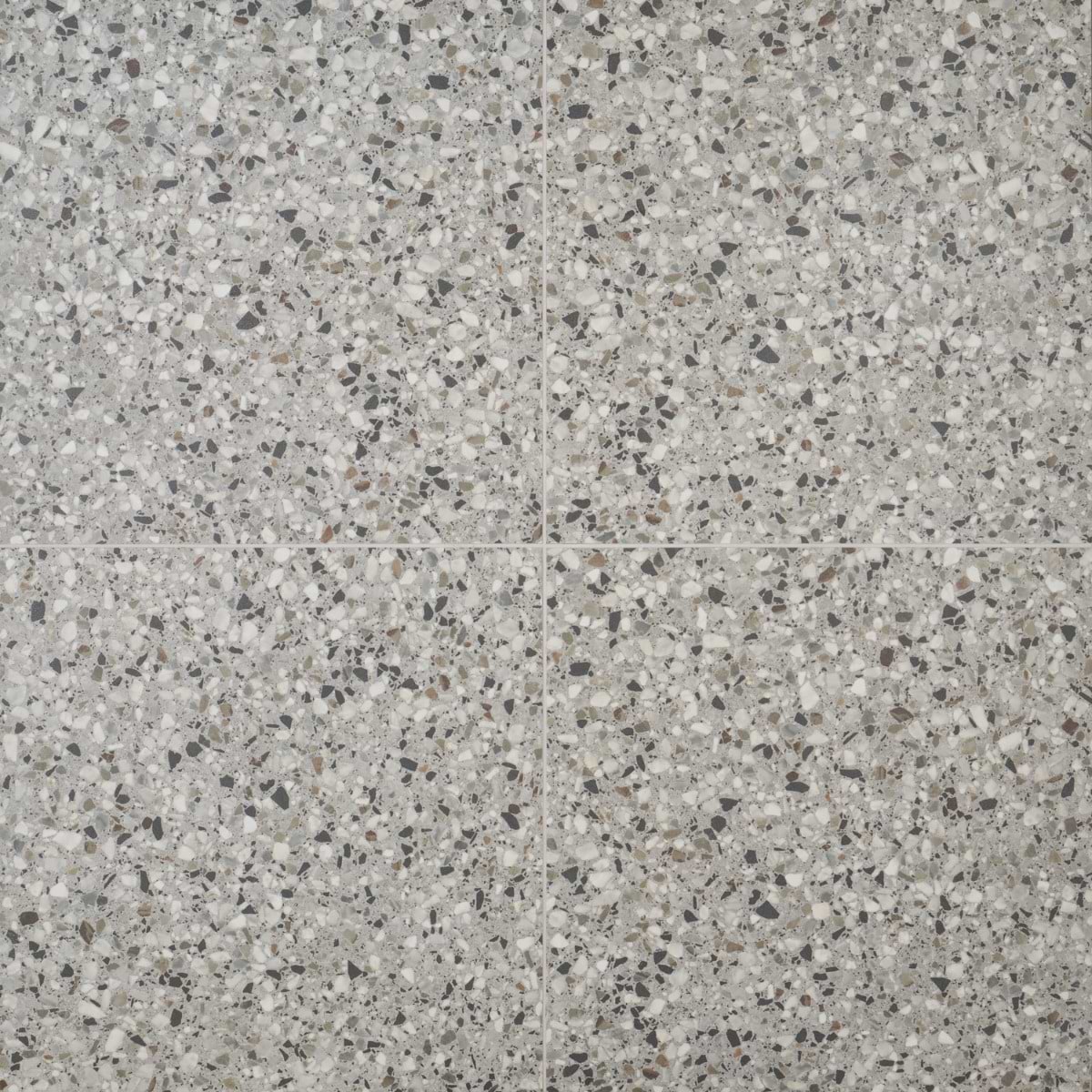 Kado Flakes Smoke Gray 24x24 Terrazzo Look Matte Porcelain Tile