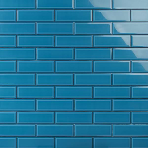 Beverly Marine Blue 4x12 Beveled Glossy Ceramic Subway Tile