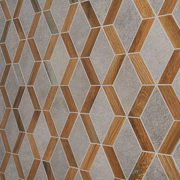 Finity Diamond Oak Matte Porcelain Wood Look Mosaic Tile