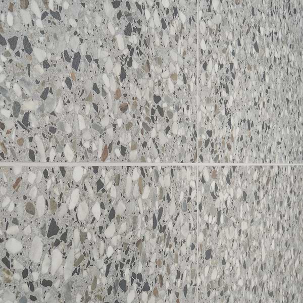 Kado Flakes Smoke Gray 24x24 Terrazzo Look Matte Porcelain Tile