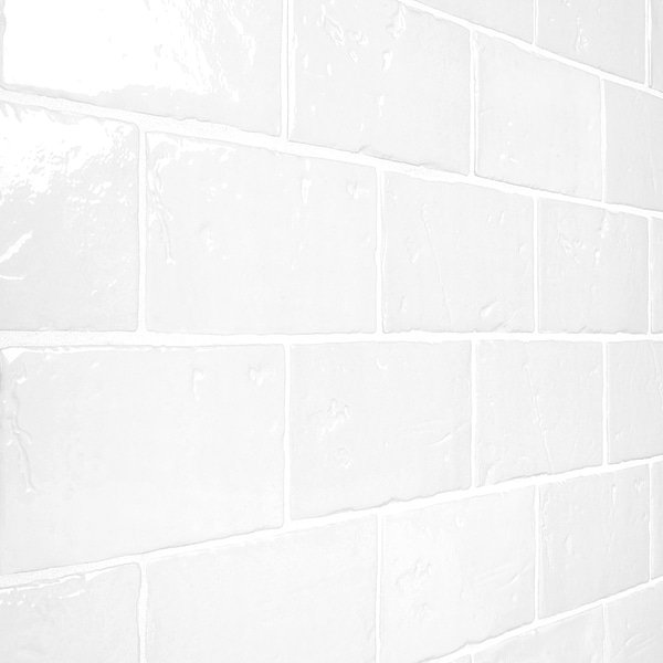 Malta White 4x8 Terracotta Look Polished Ceramic Tile