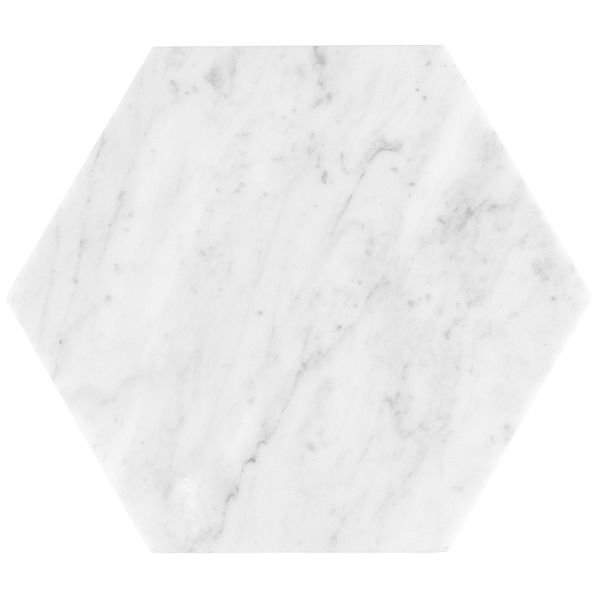 Epoch White Carrara 10" Hexagon Honed Marble