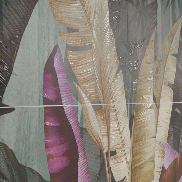 KIT- Paula Purroy Musee Rainforest Multicolor 24x48 Artisan Decor Mural Porcelain Tile