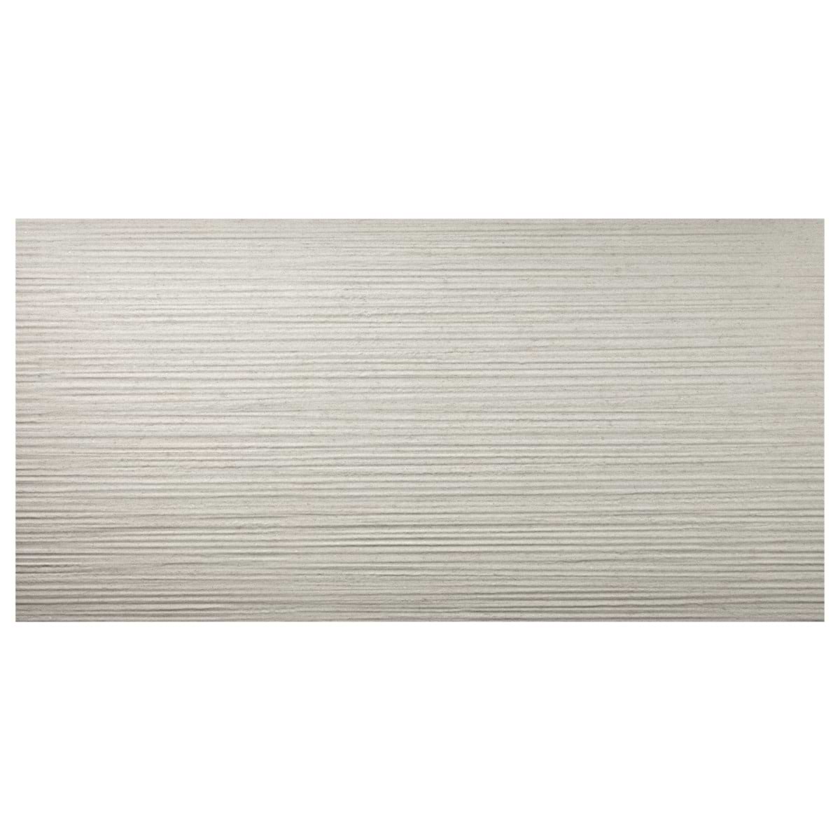 Tectonic Pleated Ivory White 24x48 Matte Porcelain Tile 