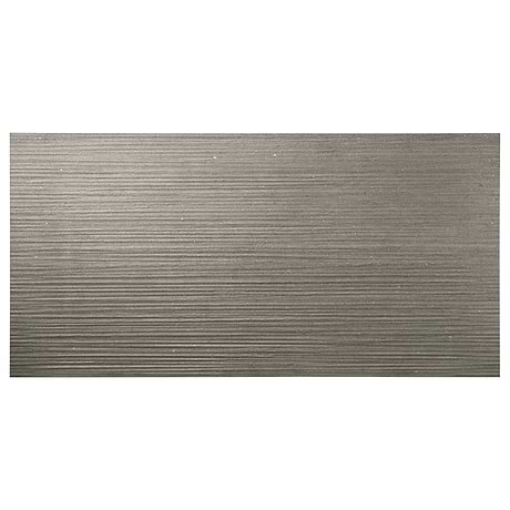 Tectonic Pleated Smoke Gray 24x48 Matte Porcelain Tile