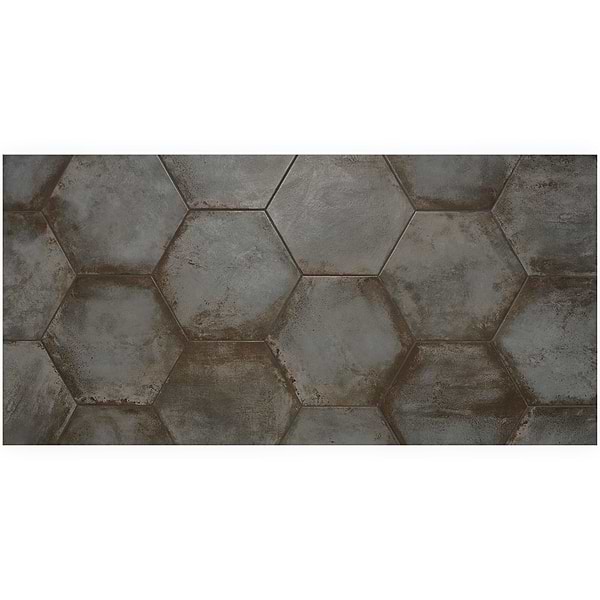 Close Out - Angela Harris San Francisco Graphite 20" Hexagon Matte Porcelain