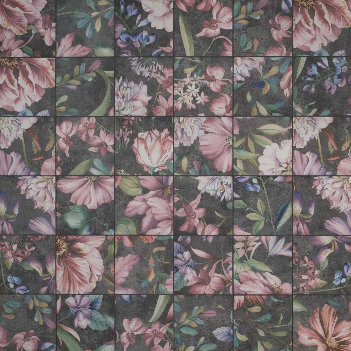 Angela Harris Florista Garden Pink Mural 8x8 Matte Porcelain