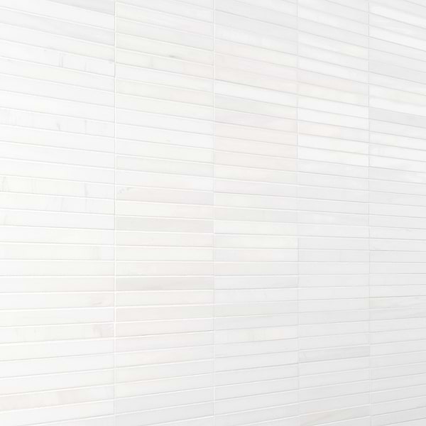 Bianco Dolomite White 1x6 Stacked Premium Honed Marble Mosaic Tile