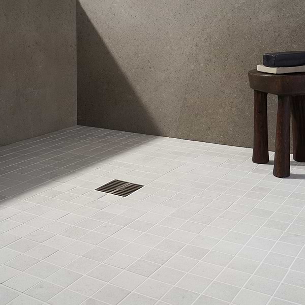Ages Perla White 2x2 Limestone Look Matte Porcelain Mosaic Tile