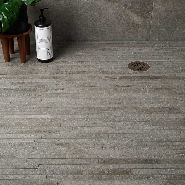 Olympic Gray Thin Strip Mosaic Matte Porcelain
