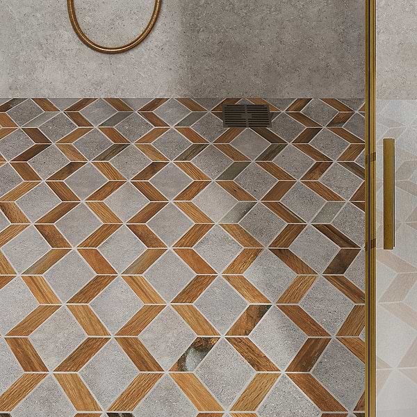 Finity Diamond Oak Matte Porcelain Wood Look Mosaic Tile