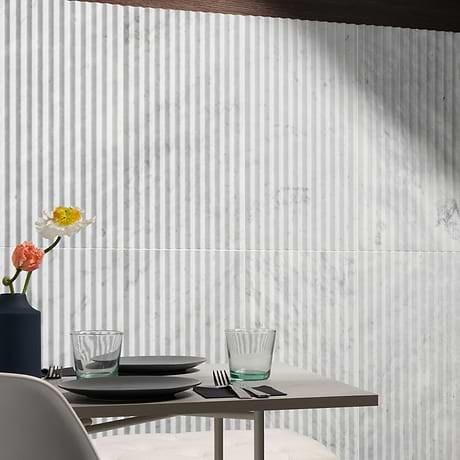 Carver Peak Carrara 12x24 Dimensional Satin Semi-Polished Marble