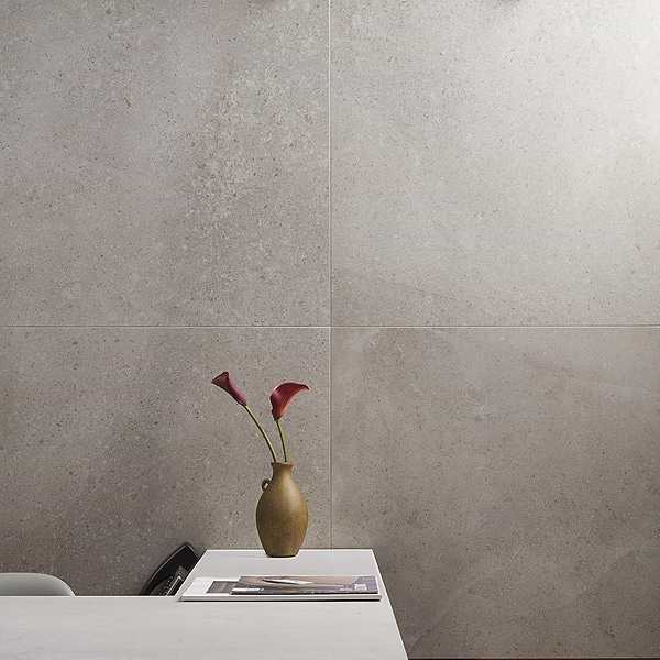 Ages Fumo Light Gray 24x24 Limestone Look Matte Porcelain Tile