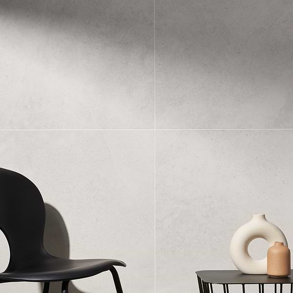 Ages Perla White 24x24 Limestone Look Matte Porcelain Tile