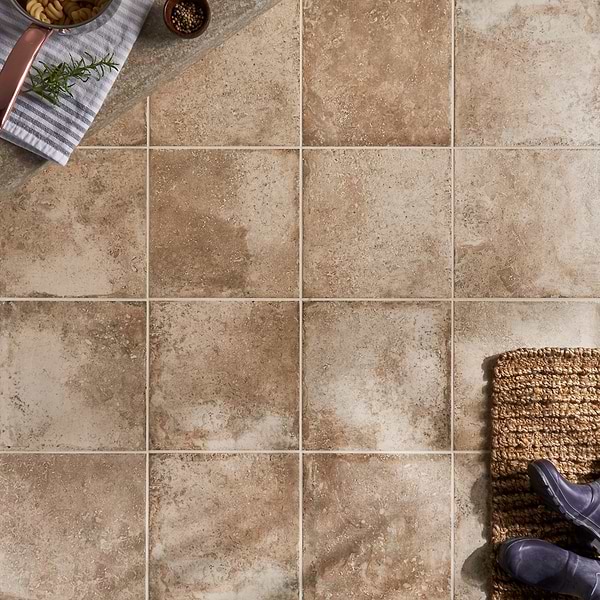 Caruso Delfi Dark Beige 12x12 Travertine Look Matte Porcelain Tile