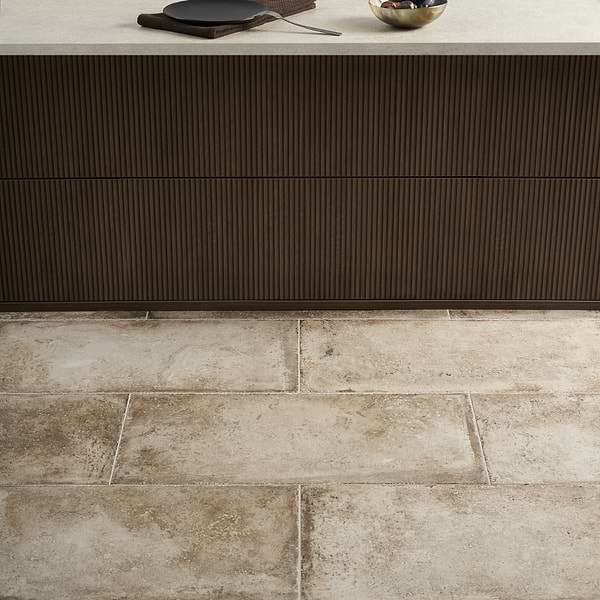 Caruso Delfi Dark Beige 12x24 Travertine Look Matte Porcelain Tile