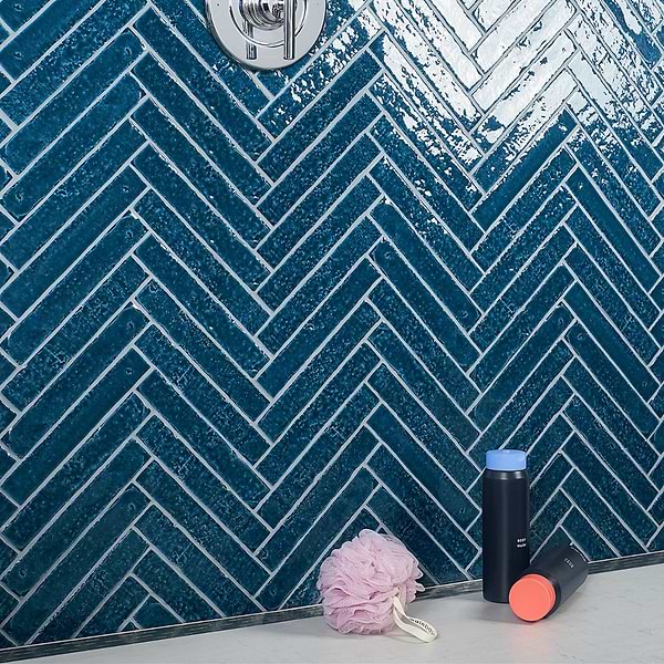 Artist Sapphire Blue 1.5x9 Crackled Glossy Ceramic Tile