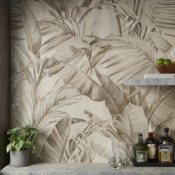 KIT- Paula Purroy Musee Golden Field Ivory 24x48 Artisan Decor Mural Porcelain Tile