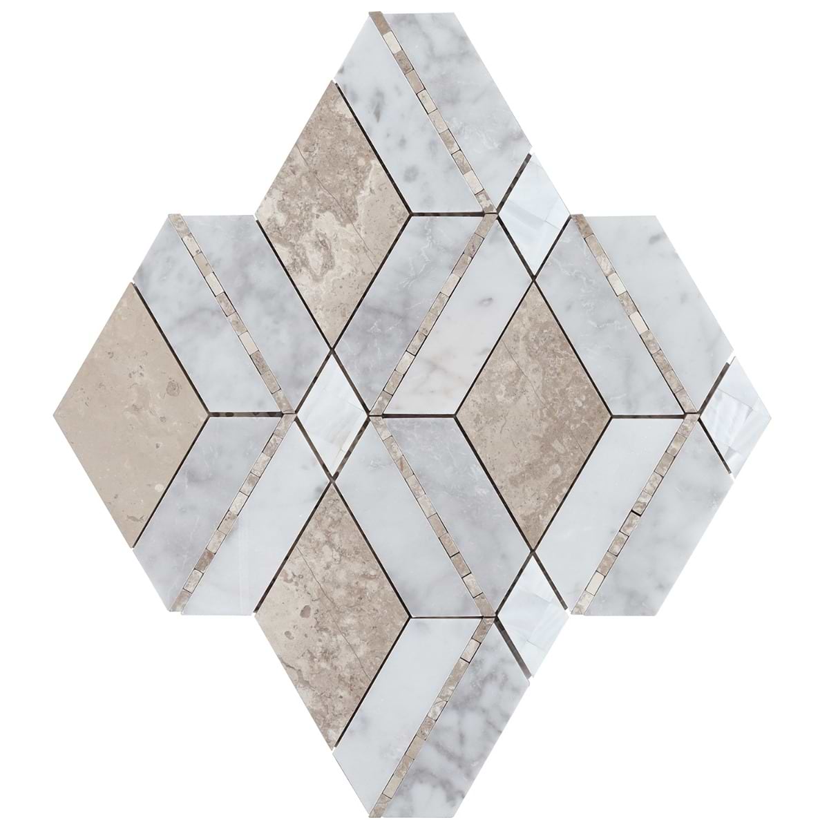 Elaine Champagne Beige Polished Marble and Pearl Mosaic Tile
