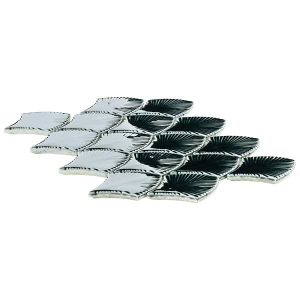Baroque Mosaic Midnight Blue 3x4" Fan Polished Mosaic