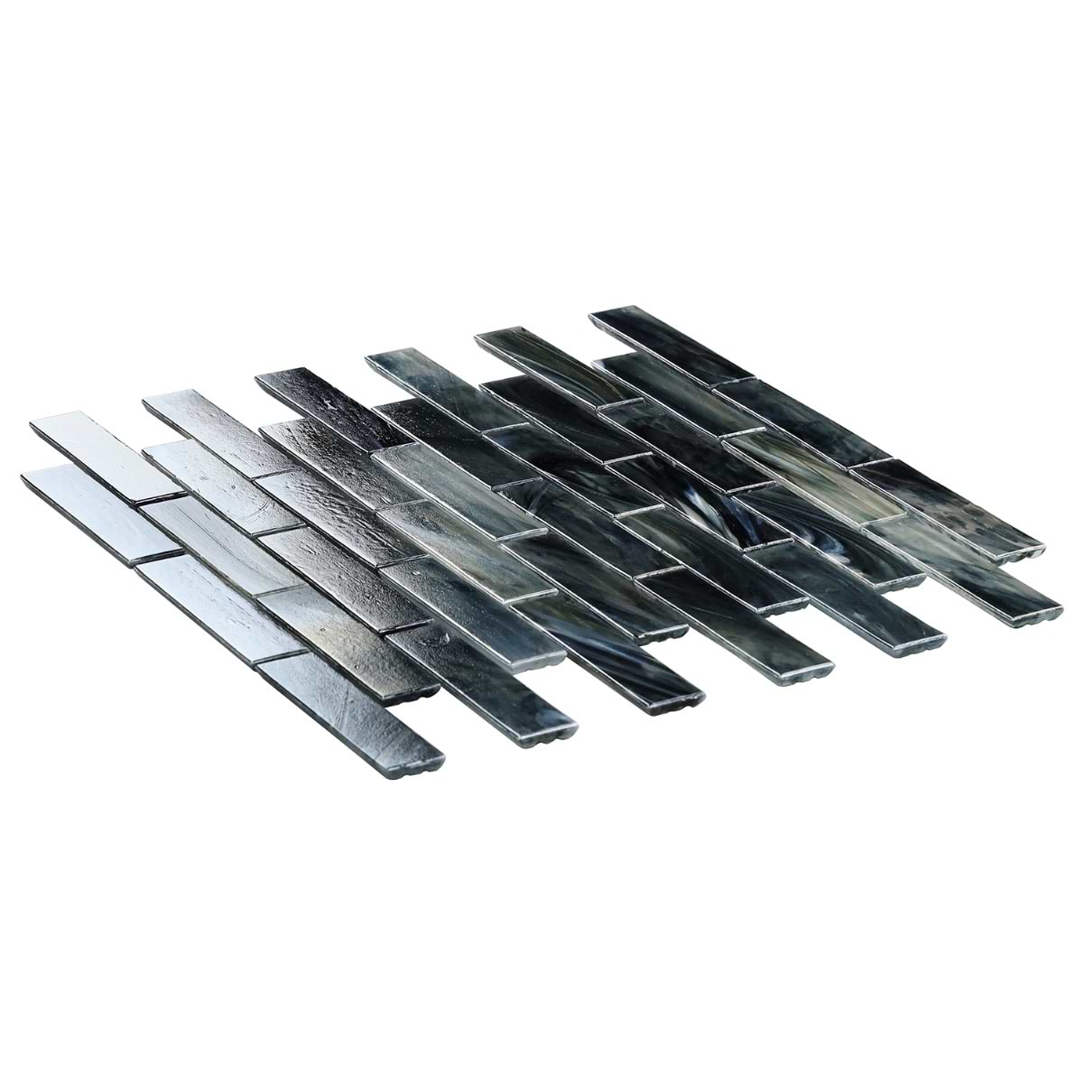 Shop Close Out - Amberly Iridescent Night Black 1x4 Polished Glass