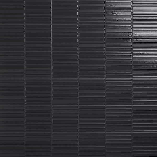 Ras Charcoal Black 8x16 3D Glossy and Matte Mixed Finish Ceramic Tile