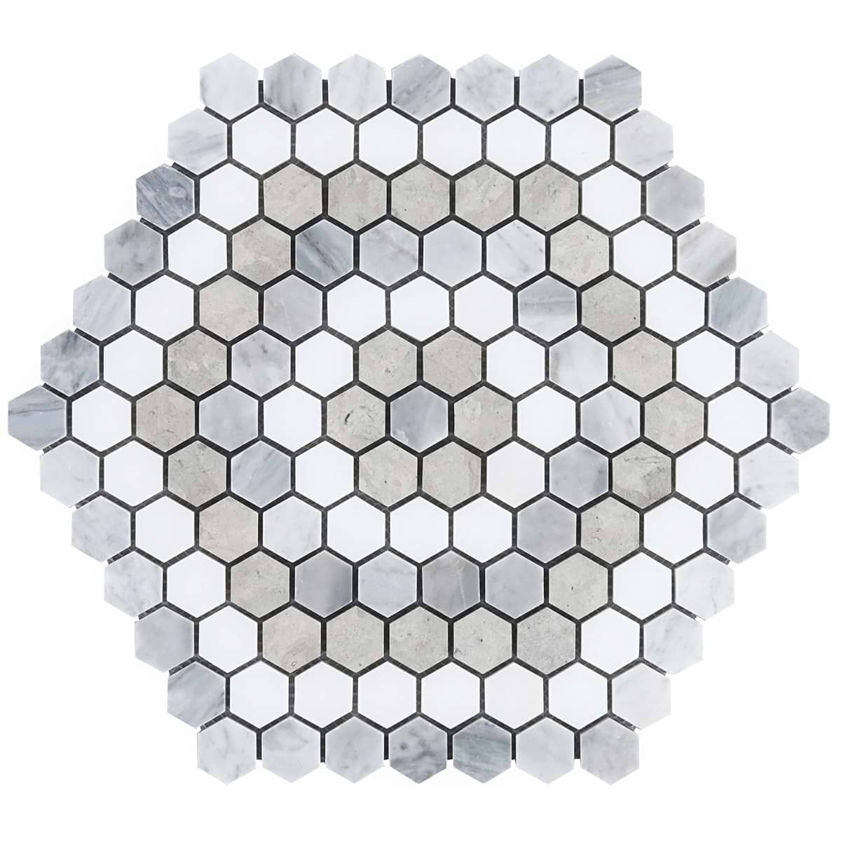 Helios Honeycomb Beige & Gray Polished Marble