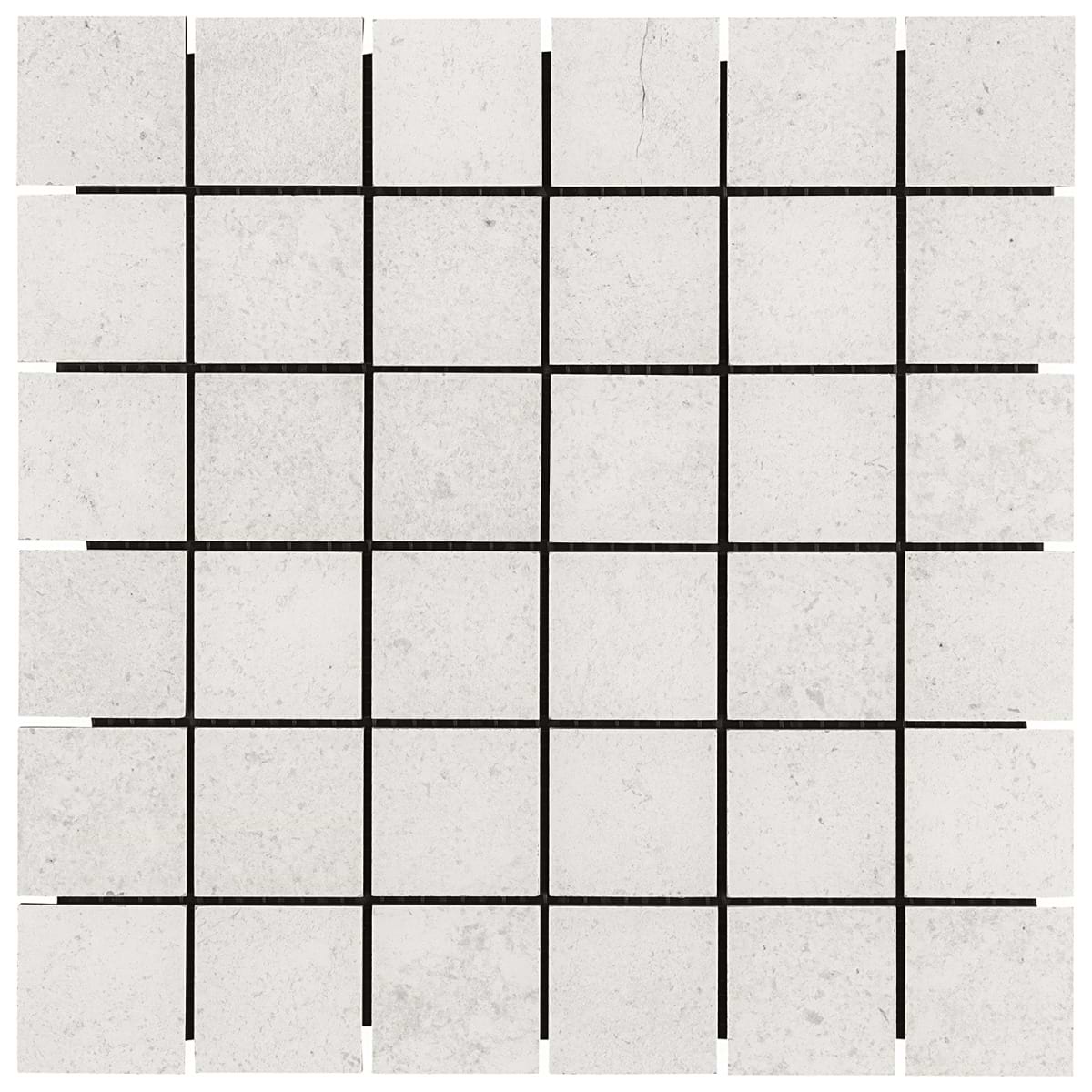 Ages Perla White 2x2 Limestone Look Matte Porcelain Mosaic Tile