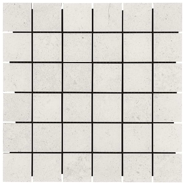 Ages Perla White 2x2 Limestone Look Matte Porcelain Mosaic Tile