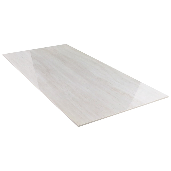 Zenit Bianco White 24x48 Travertine Look Polished Porcelain Tile