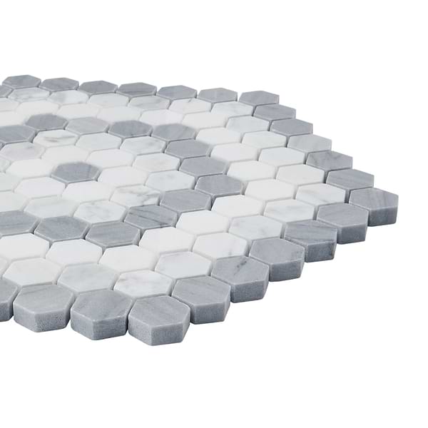 Helios Honeycomb Gray & White Polished Marble