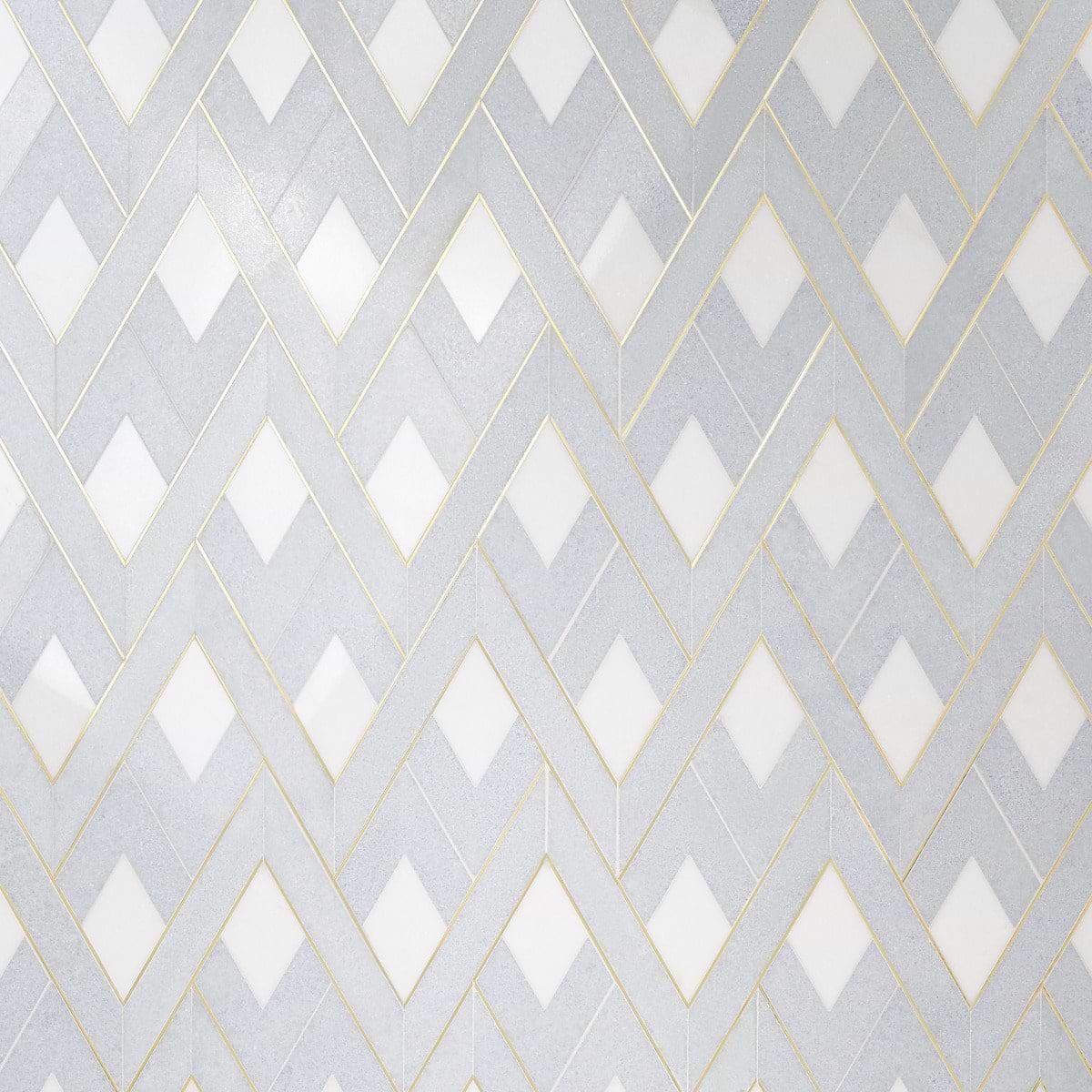 Fontane Celeste - White Thassos, Blue Celeste, & Brass 