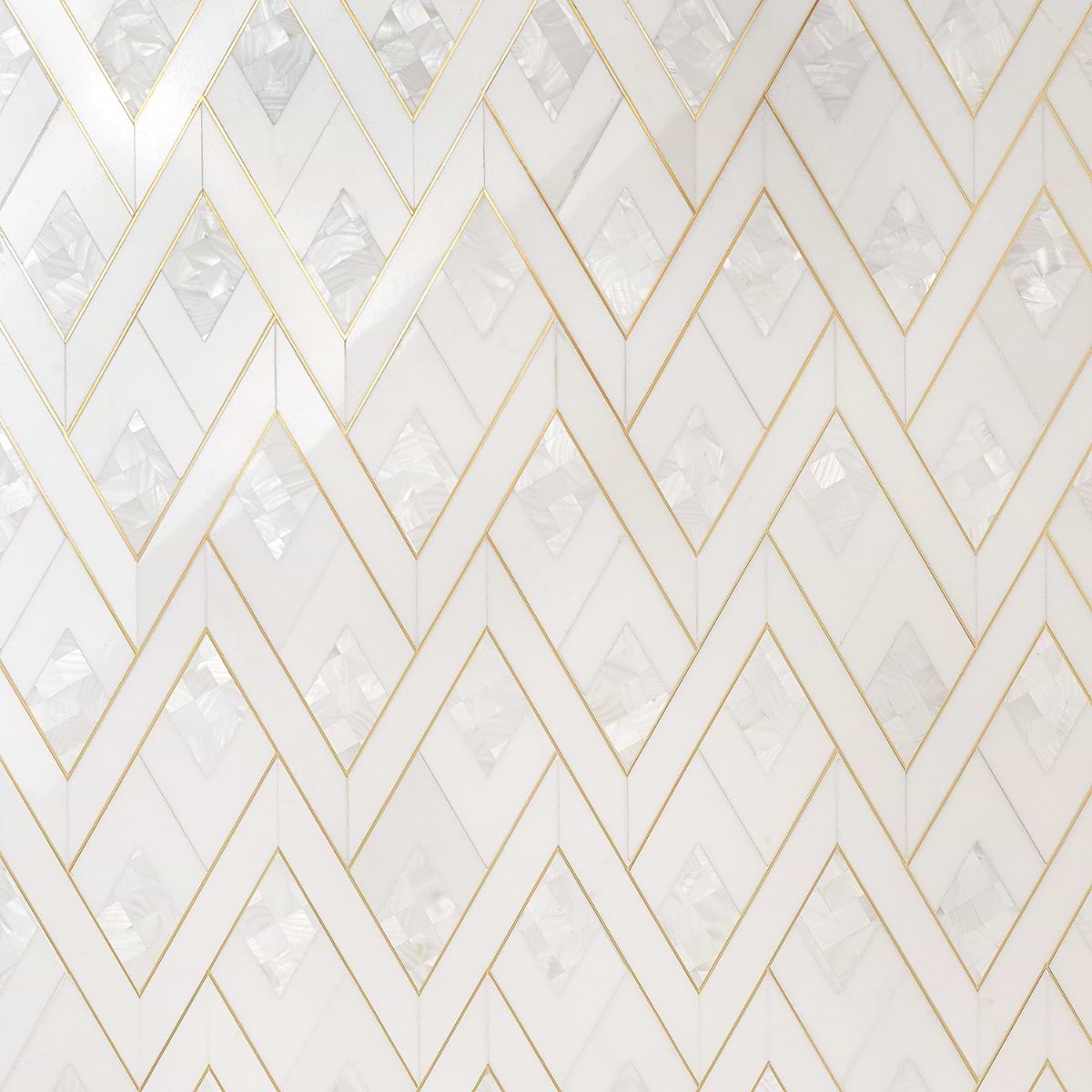 Fontane Pearl - White Thassos, White Pearl, & Brass 