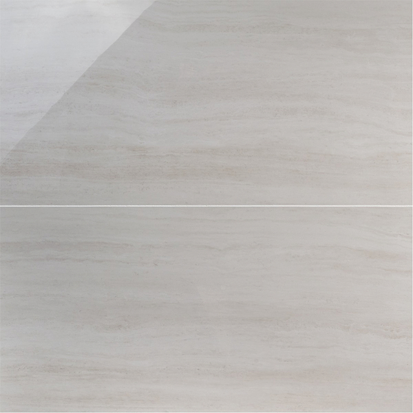 Zenit Bianco White 24x48 Travertine Look Polished Porcelain Tile