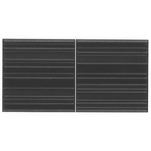 Ras Charcoal Black 8x16 3D Glossy and Matte Mixed Finish Ceramic Tile