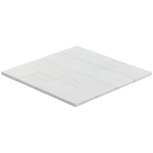 Bianco Dolomite White 3x3 Premium Honed Marble Mosaic Tile
