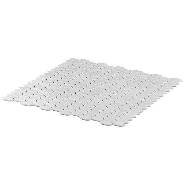 Moonlit Rain White 1/4" x 1" Polished Glass Mosaic Tile