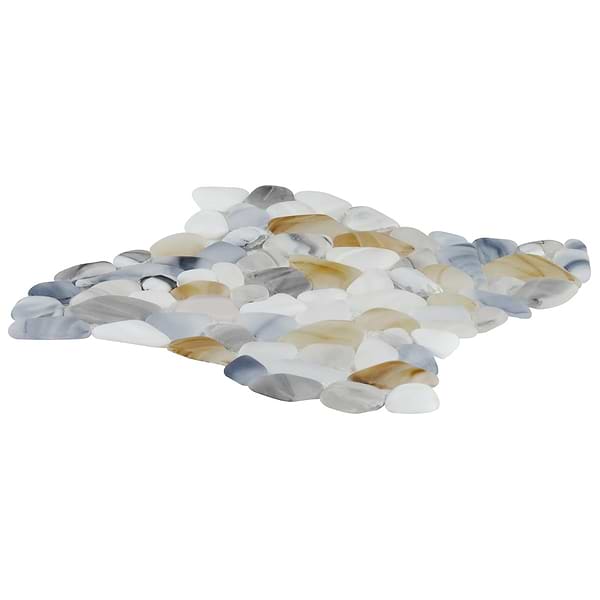 OasisGlass Beige Frosted Glass Mosaic Tile