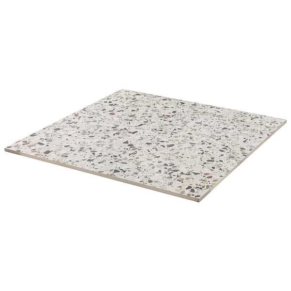 Kado Flakes Ice White 24x24 Terrazzo Look Matte Porcelain Tile