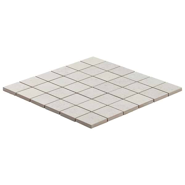 Ages Perla White 2x2 Limestone Look Matte Porcelain Mosaic Tile