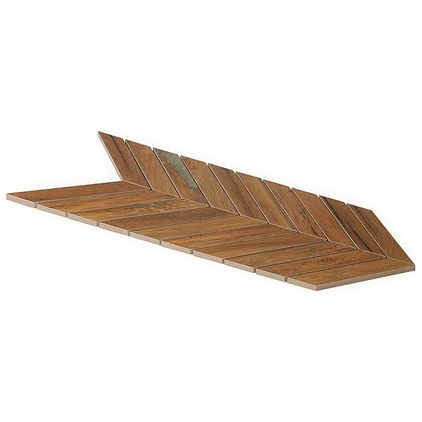 Finity Chevron Oak Matte Porcelain Wood Look Mosaic Tile