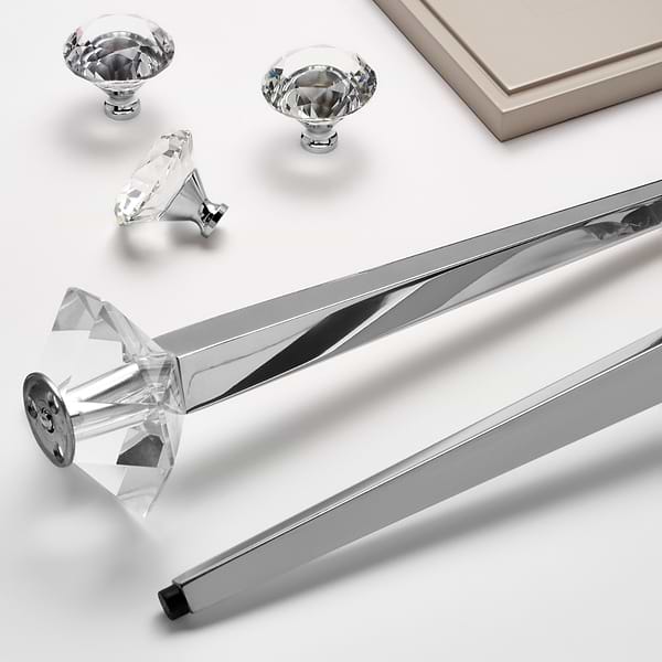 Alma Taupe 36" Vanity with Chrome Legs & Knobs with Integrated White Solid Surface Top