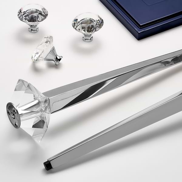 Alma Blue 36" Vanity with Chrome Legs & Knobs without Top