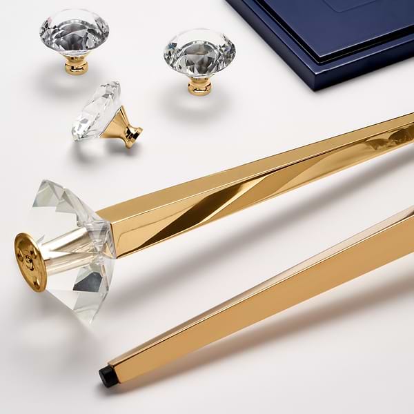 Alma Blue 30" Vanity with Gold Legs & Knobs without Top