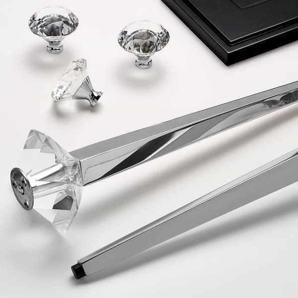 Alma Black 36" Vanity with Chrome Legs & Knobs without Top