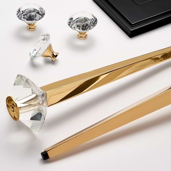 Alma Black 42" Vanity with Gold Legs & Knobs with Integrated White Solid Surface Top