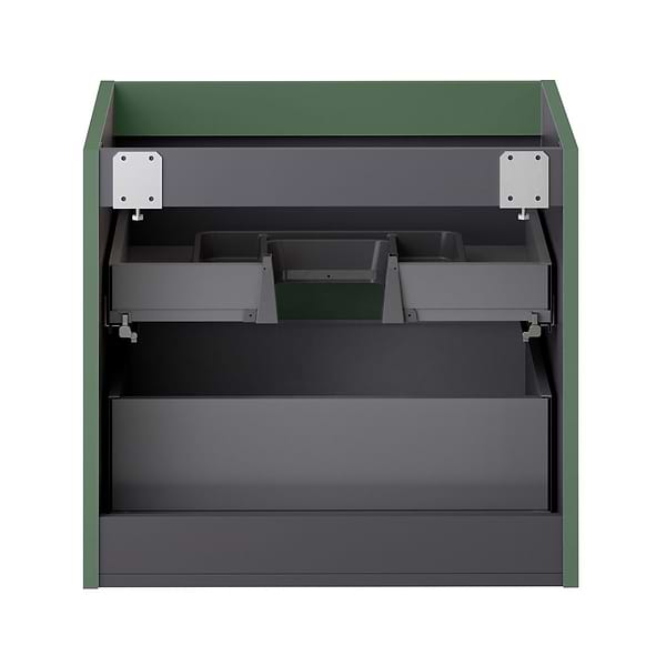 Adeline Forest Green 24" Single Vanity with Integrated Solid Surface Top