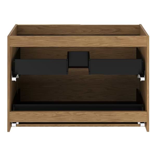 Kora Art Faux Fluted 40" Single Vanity with Black Handles without Top