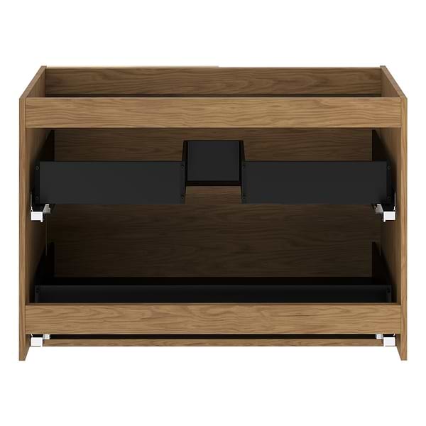 Close Out - Kora Geo Faux Fluted 40" Single Vanity with Silver Handles without Top